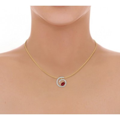 Verica ruby Pendant in Gold with diamonds